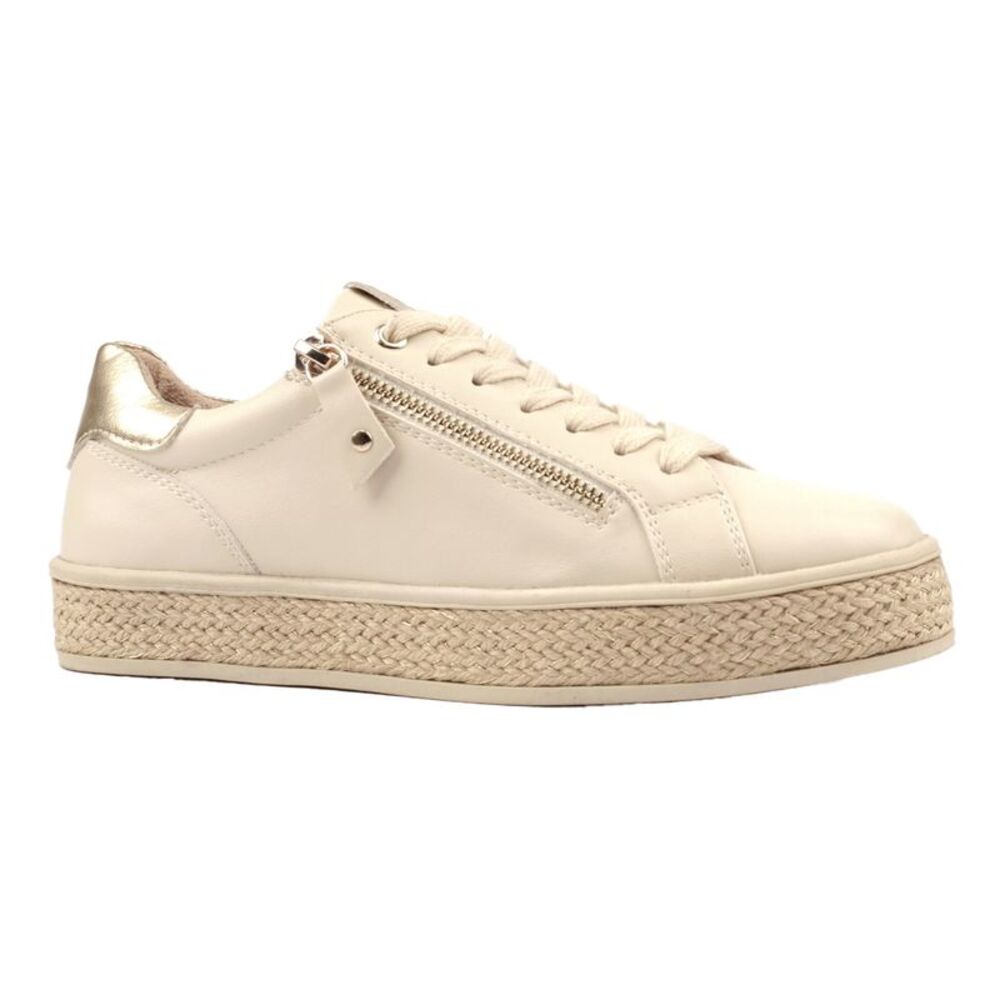 Lunar Womens/Ladies Hallie Faux Leather Sneakers / Beige